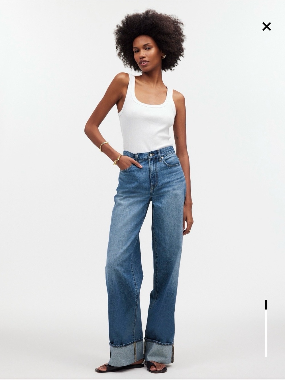 Madewell Superwide-Leg Jeans, Fannin Wash, Size 23
